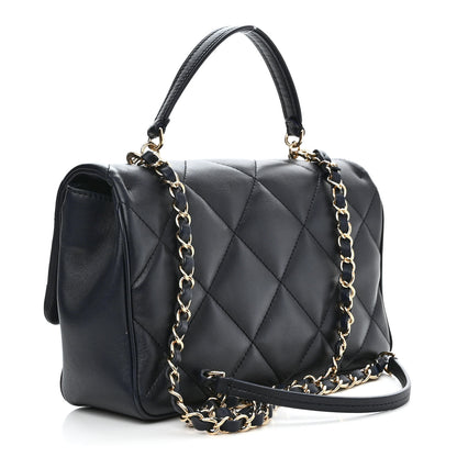 Chanel Lambskin Quilted Easy Carry Flap Navy 3 of 11
