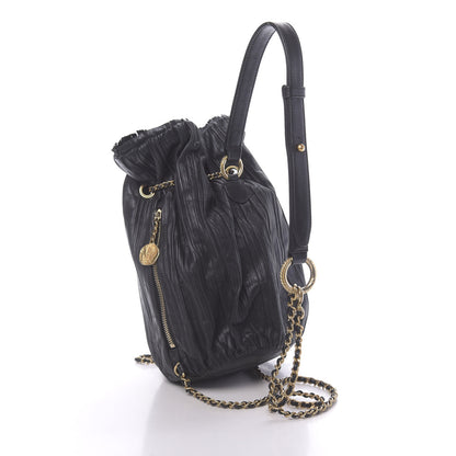 Chanel Iridescent Crumpled Calfskin Small Coco Pleats Backpack Black 2 of 10