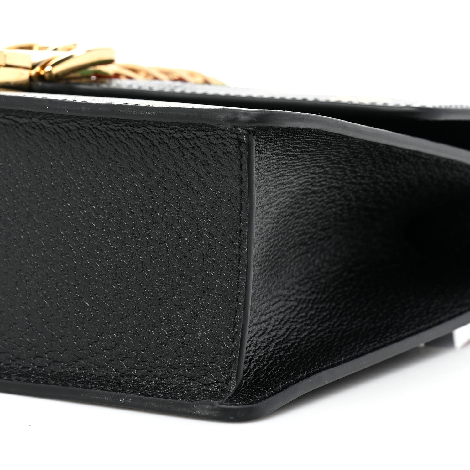Gucci Textured Calfskin Bee Star Print Small Sylvie Shoulder Bag Black 8 of 8