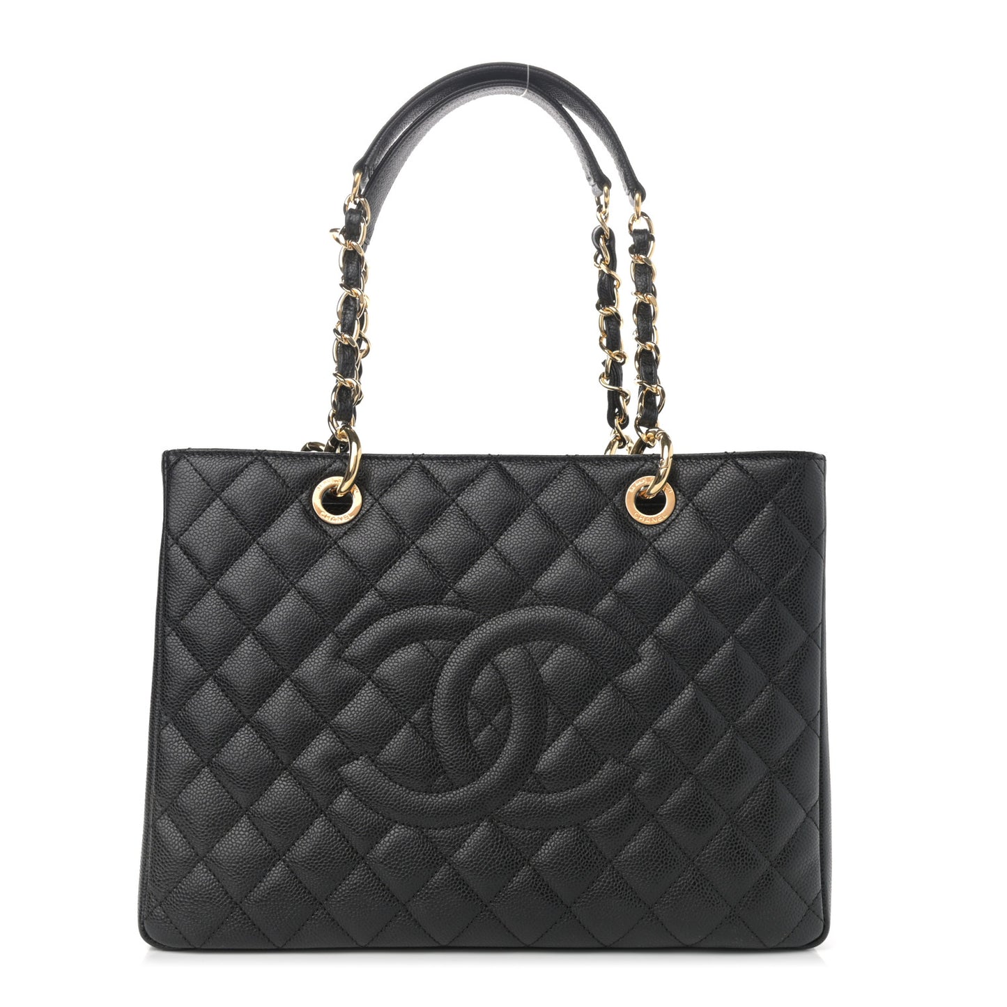 Caviar Quilted Grand Shopping Tote GST Black