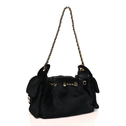 Chanel Pony Hair Mini Chanel 25 Handbag Black 2 of 10