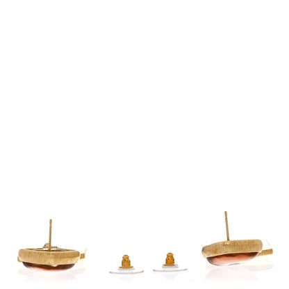 Chanel CC Tags Drop Earrings Gold Pink 3 of 5