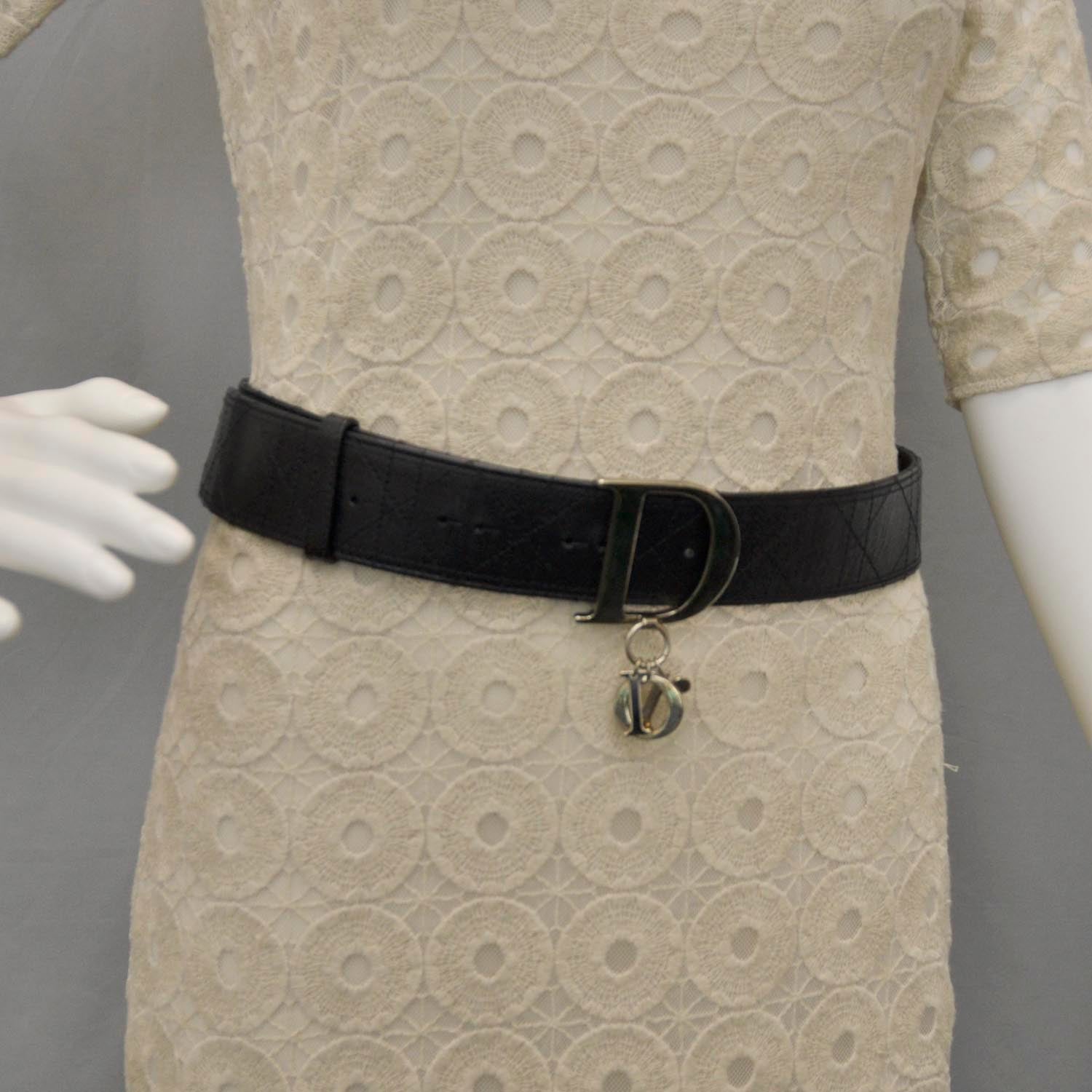 Christian Dior Cannage Belt 85 Black 2 of 5