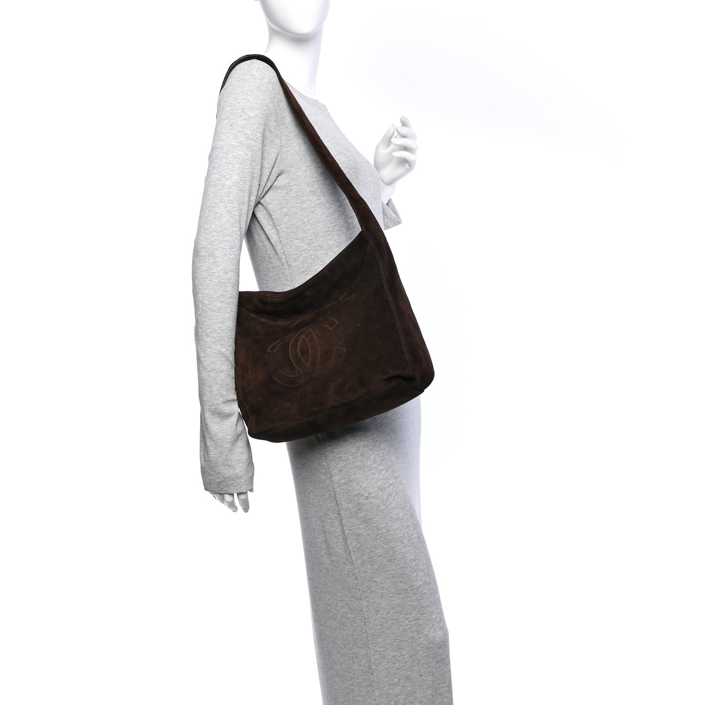 Suede CC Tassel Messenger Bag Brown