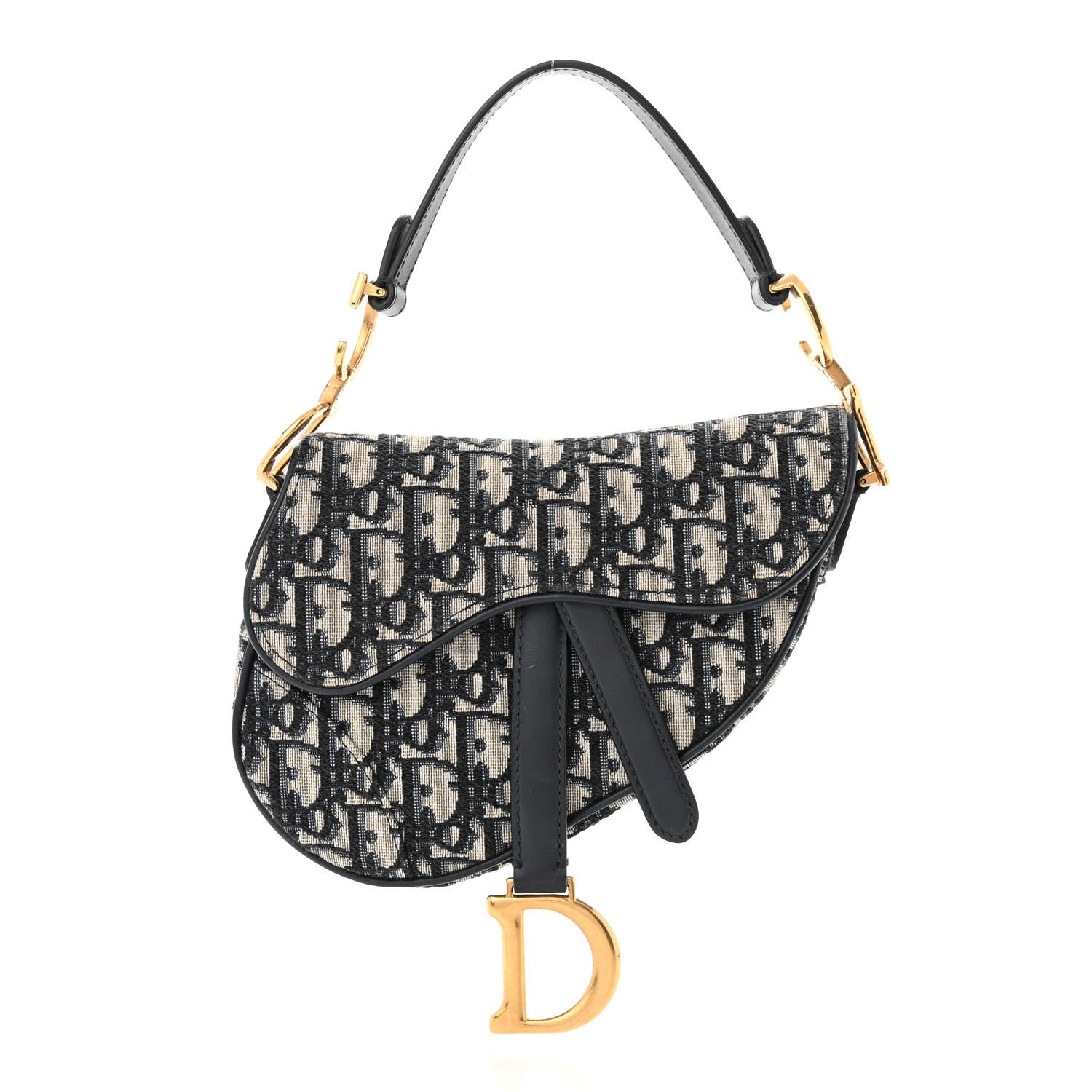 Christian Dior Oblique Mini Saddle Bag Blue 1 of 12