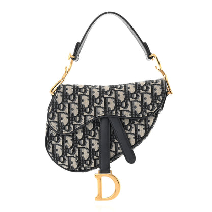 Christian Dior Oblique Mini Saddle Bag Blue 1 of 12