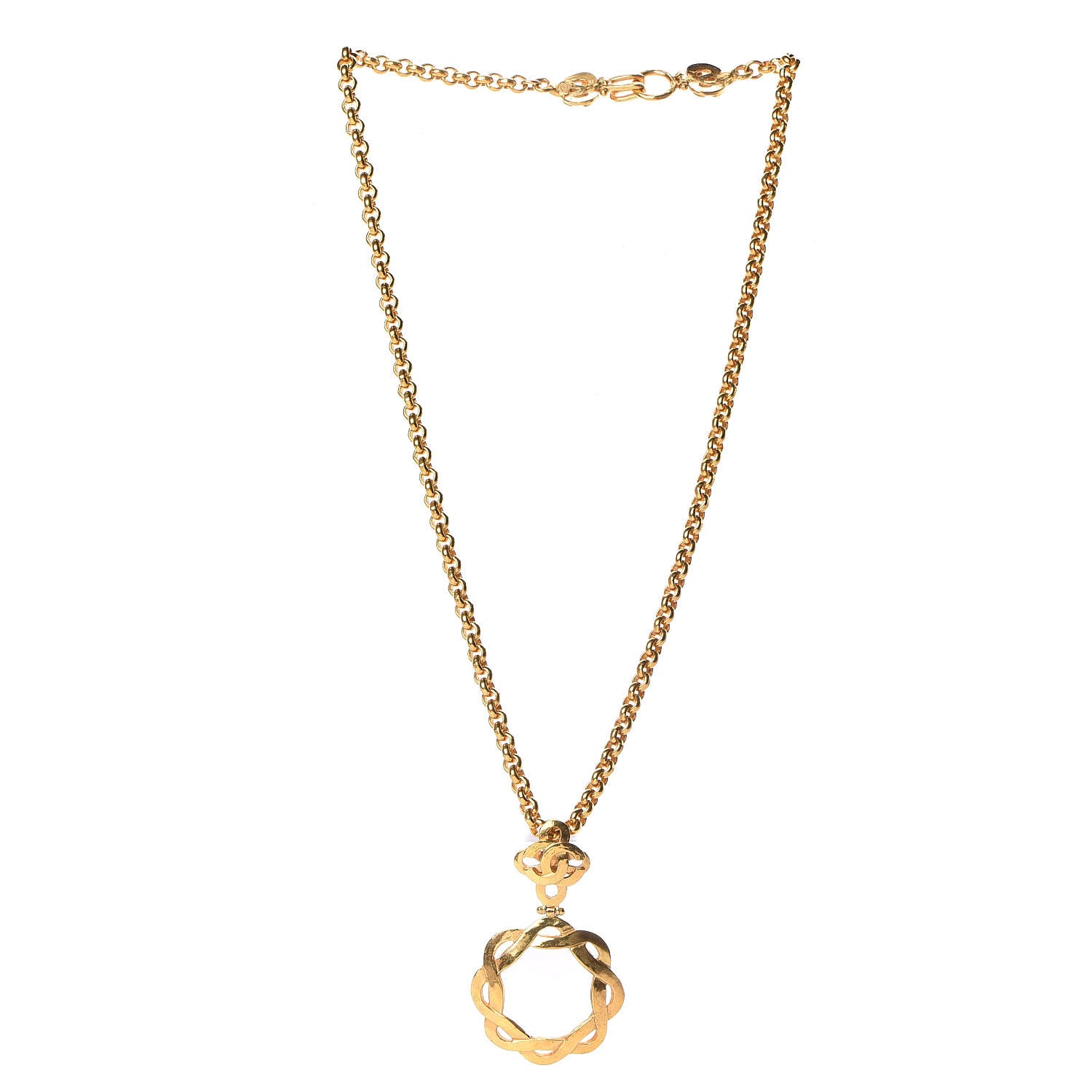 Chanel Loupe Magnifying Glass Necklace Gold 3 of 4