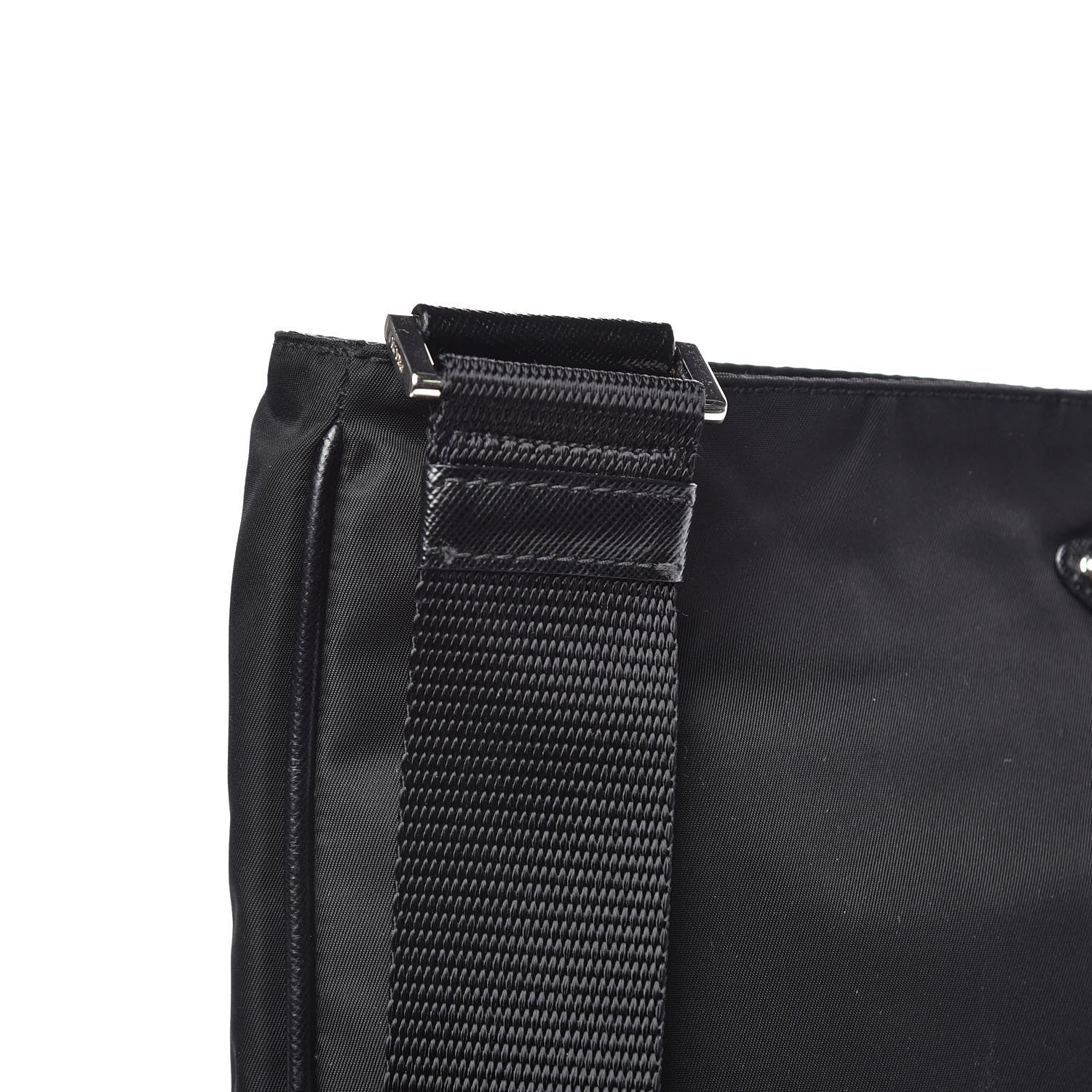Prada Nylon Flat Messenger Bag Black 7 of 10