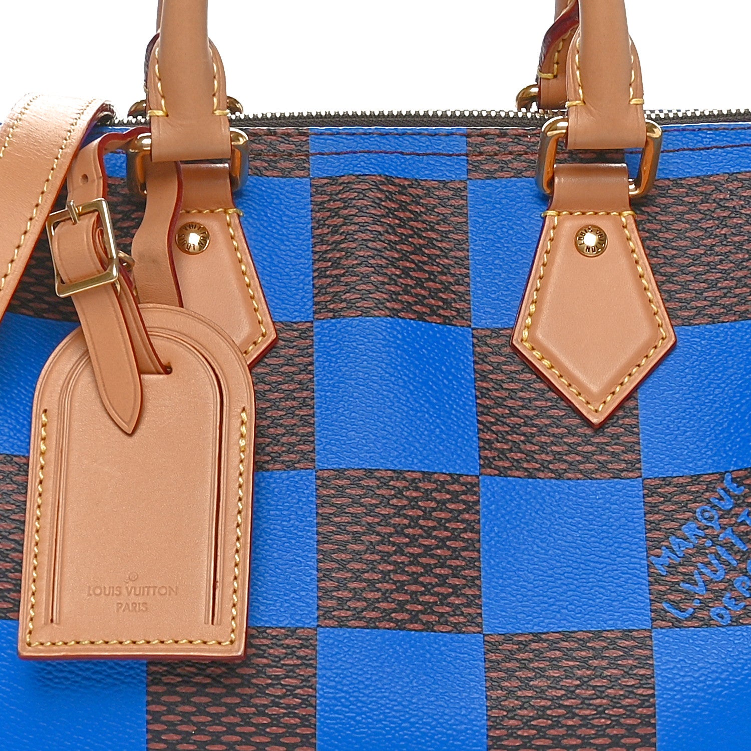 Louis Vuitton Damier Pop Speedy Bandouliere 25 Blue 7 of 9