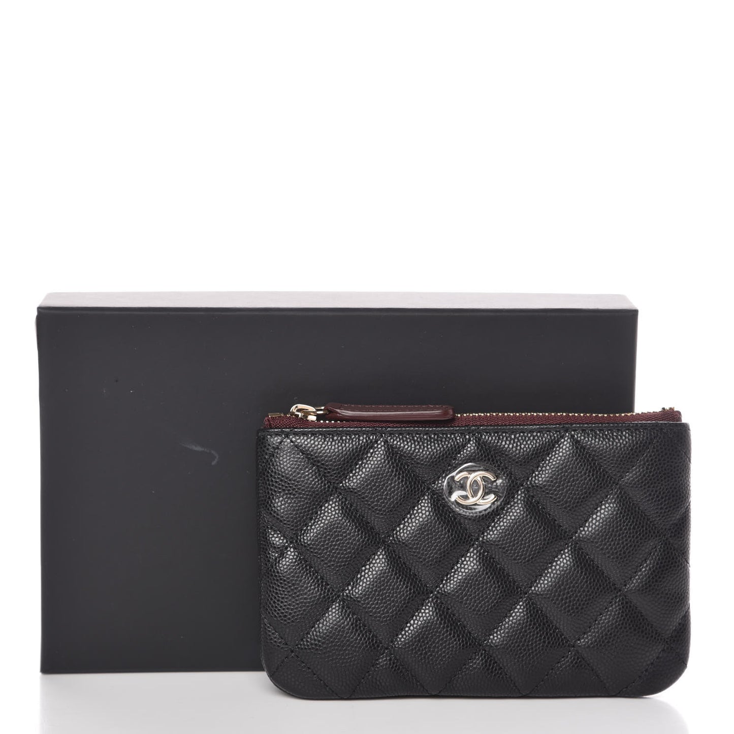 Caviar Quilted Small Cosmetic Case Black