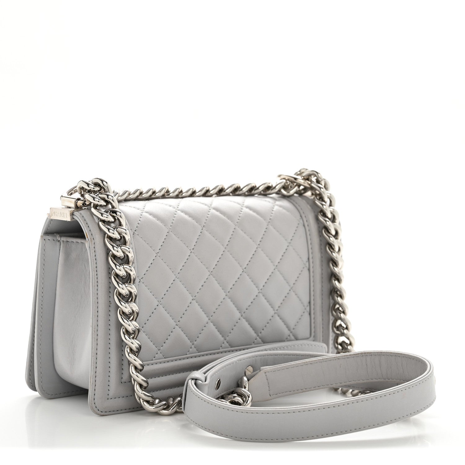 Chanel Lambskin Quilted Small Boy Flap Grey 3 of 12