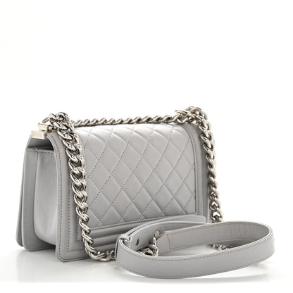 Chanel Lambskin Quilted Small Boy Flap Grey 3 of 12