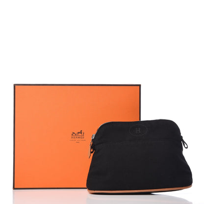 Hermes Cotton Canvas Mini Bolide Travel Cosmetic Pouch Black 8 of 8