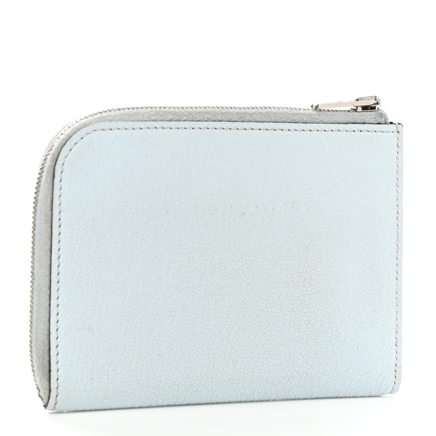 Hermes Chevre Mysore Remix Duo Wallet Blue Brume Vert Criquet 3 of 10