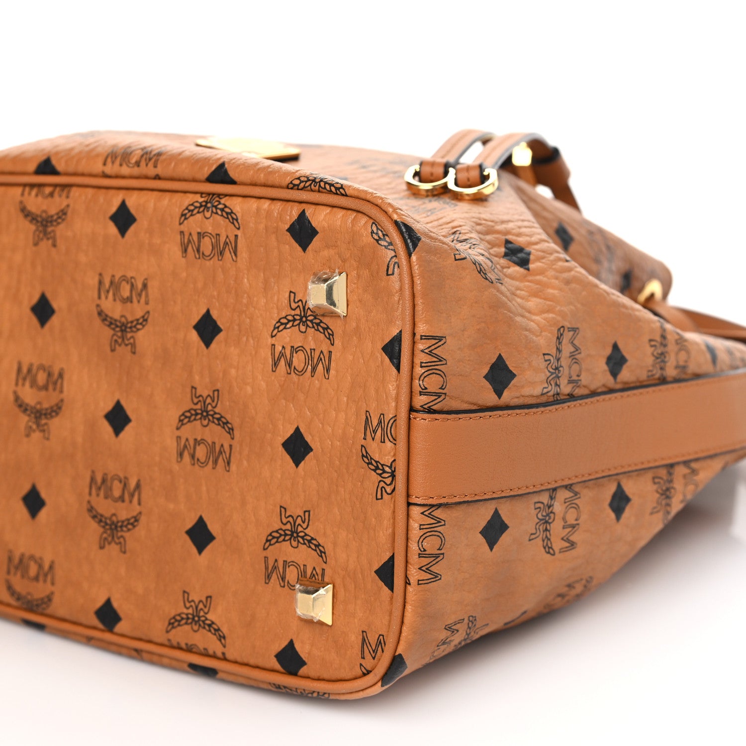 MCM Visetos Small Aren Drawstring Bag Cognac 8 of 8