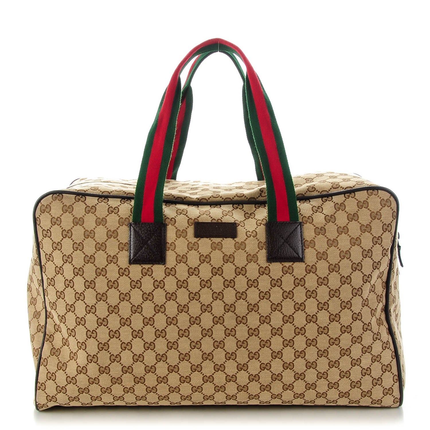 Gucci GG Monogram Web Large Collapsible Carry On Duffle Beige Brown 1 of 7