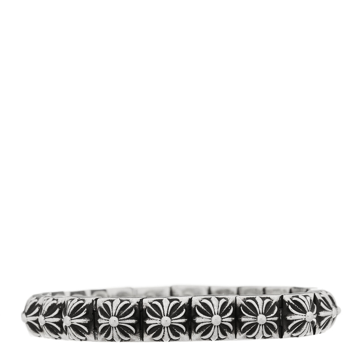 Sterling Silver Maltese Cross Pyramid Link Bracelet