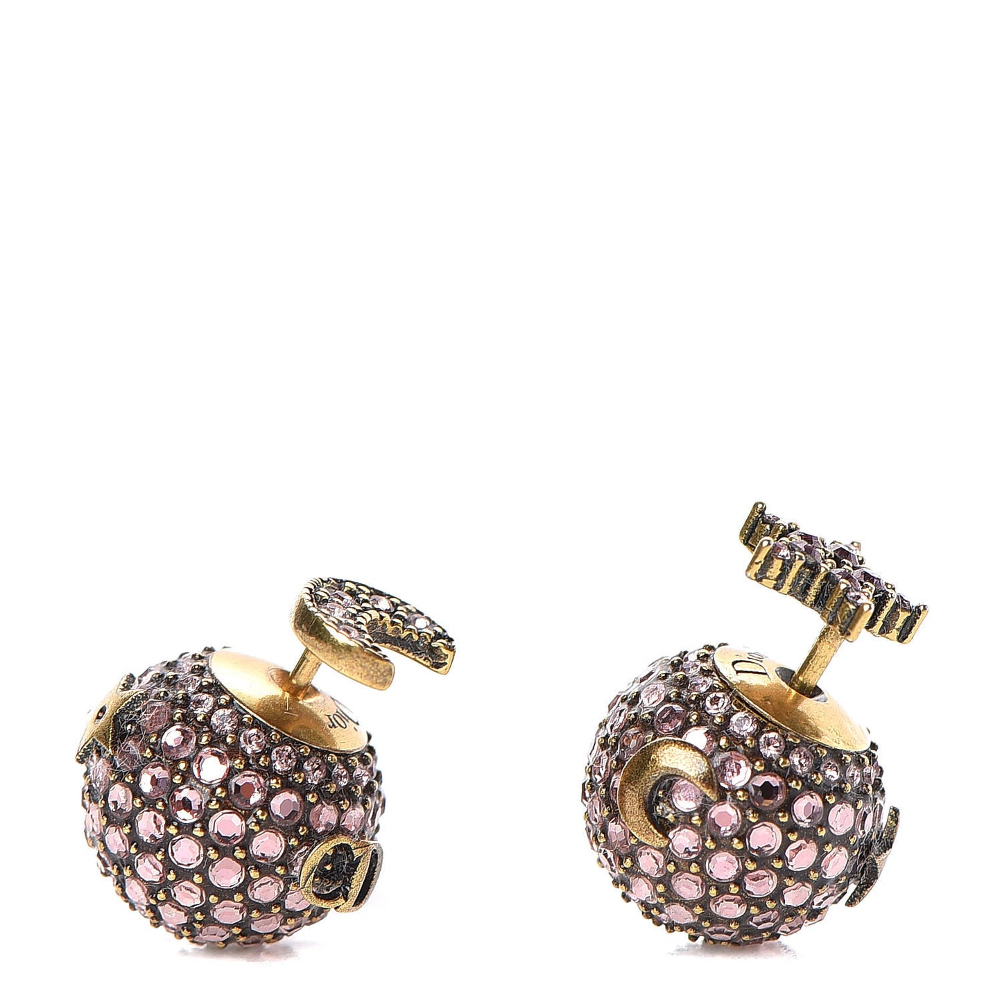 Crystal Star Moon Tribal Earrings Pink Gold