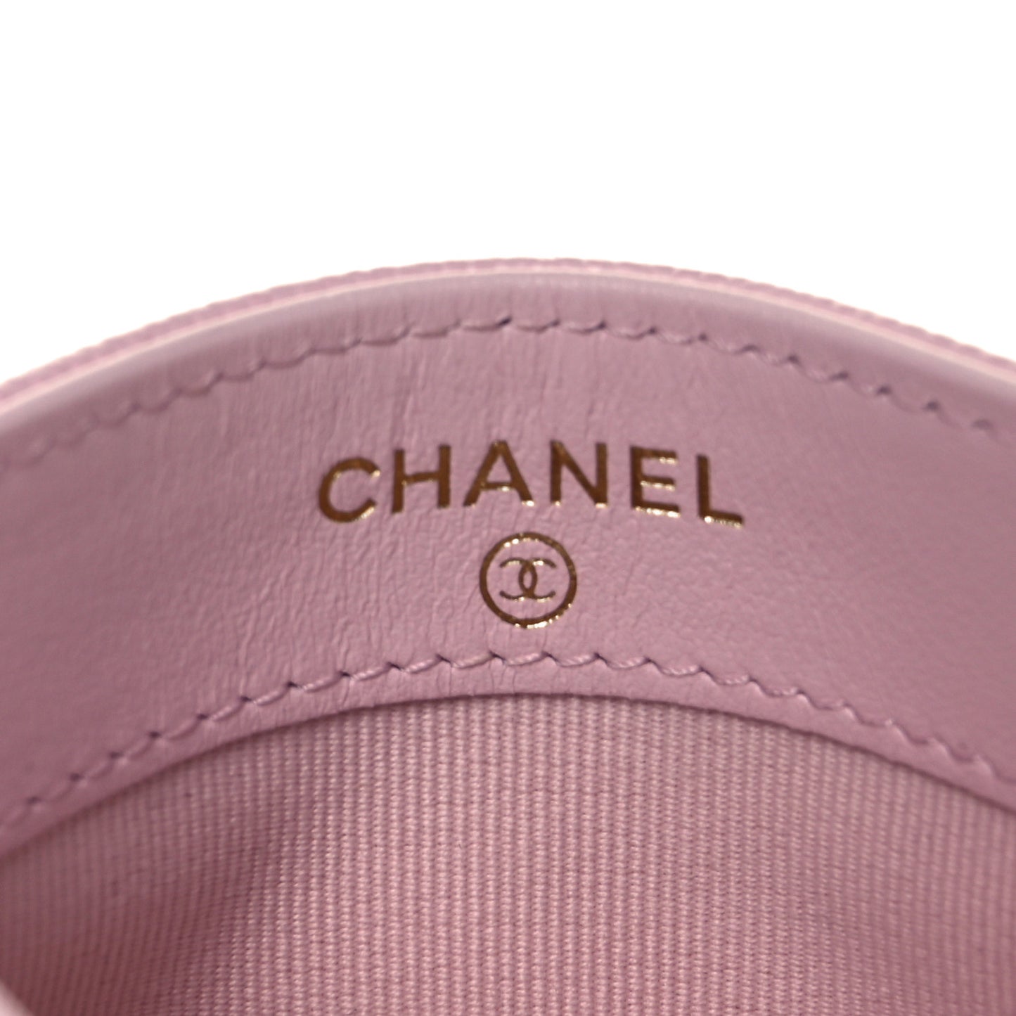 Caviar Quilted Card Holder Light Pink