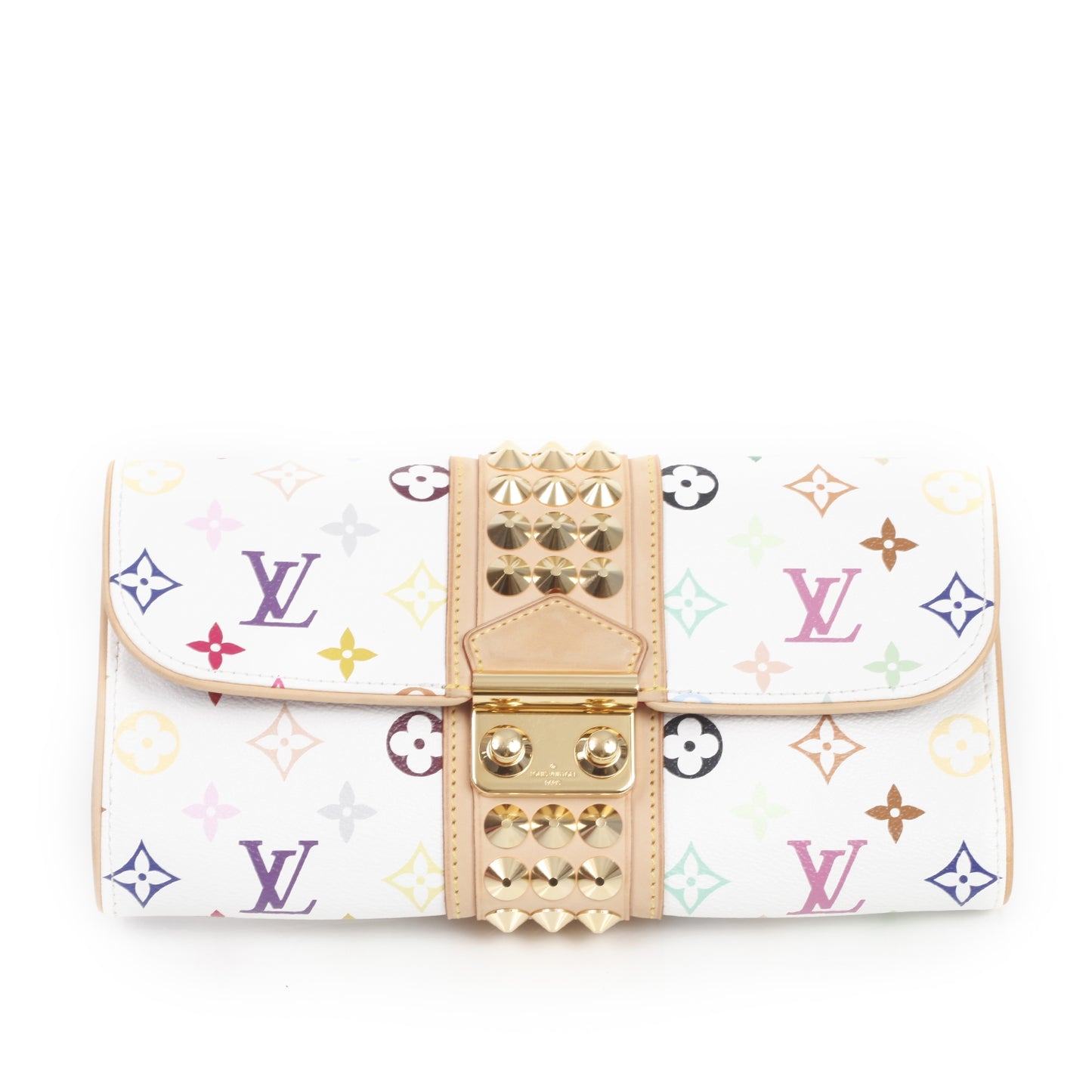Monogram Multicolor Courtney Clutch White