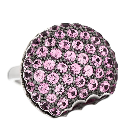 Boucheron 18K White Gold Ruby Pink Sapphire Macaron Ring 54 6.75 5 of 8