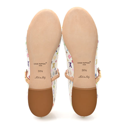 Louis Vuitton LV X TM Monogram Multicolor Romy Flat Ballerinas 38.5 White 6 of 10