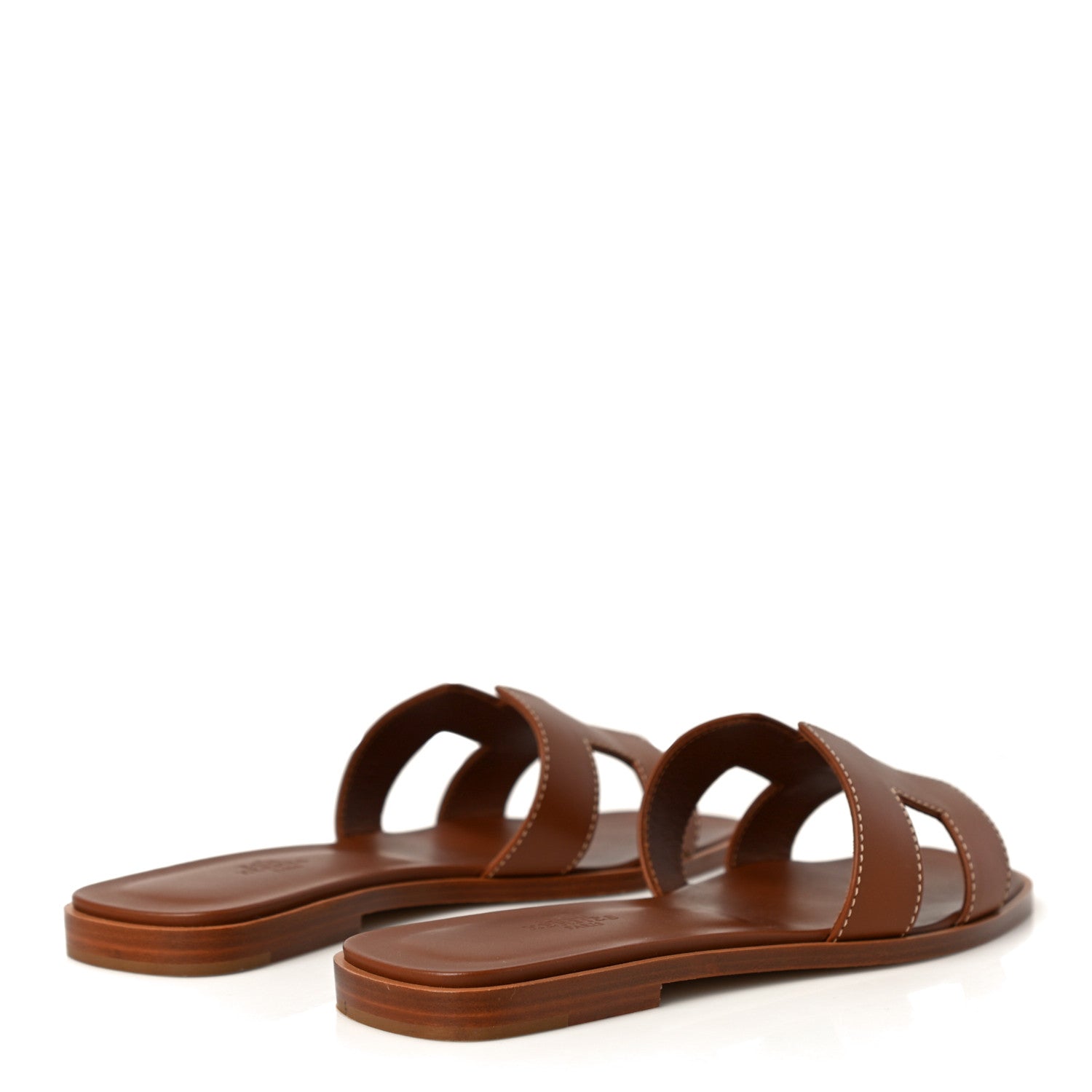 Hermes Box Calfskin Oran Sandals 37 Gold 3 of 10