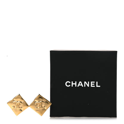 Chanel Metal CC Square Earrings Gold 5 of 5