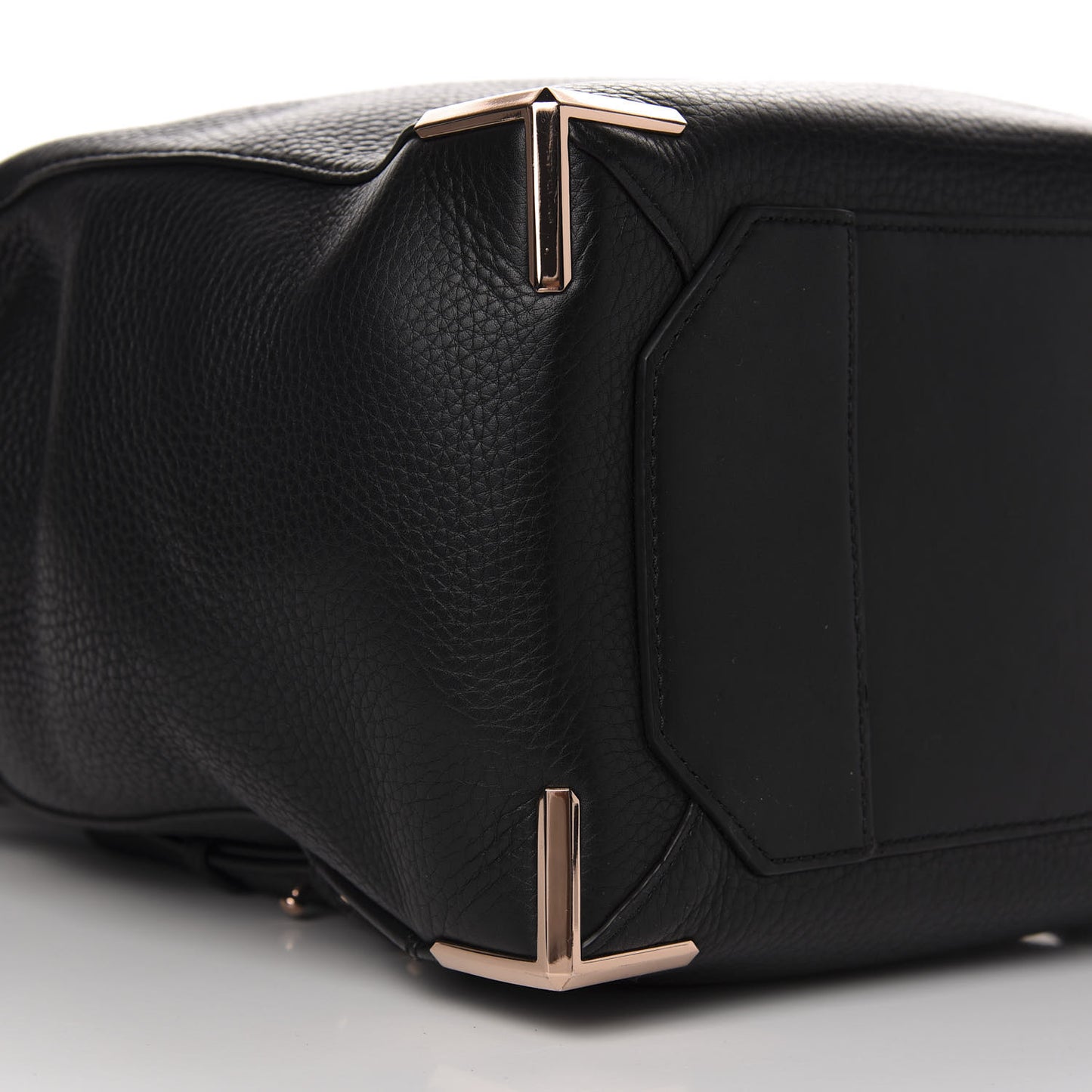 Pebbled Calfskin Prisma Skeletal Backpack Black Rose Gold Hardware