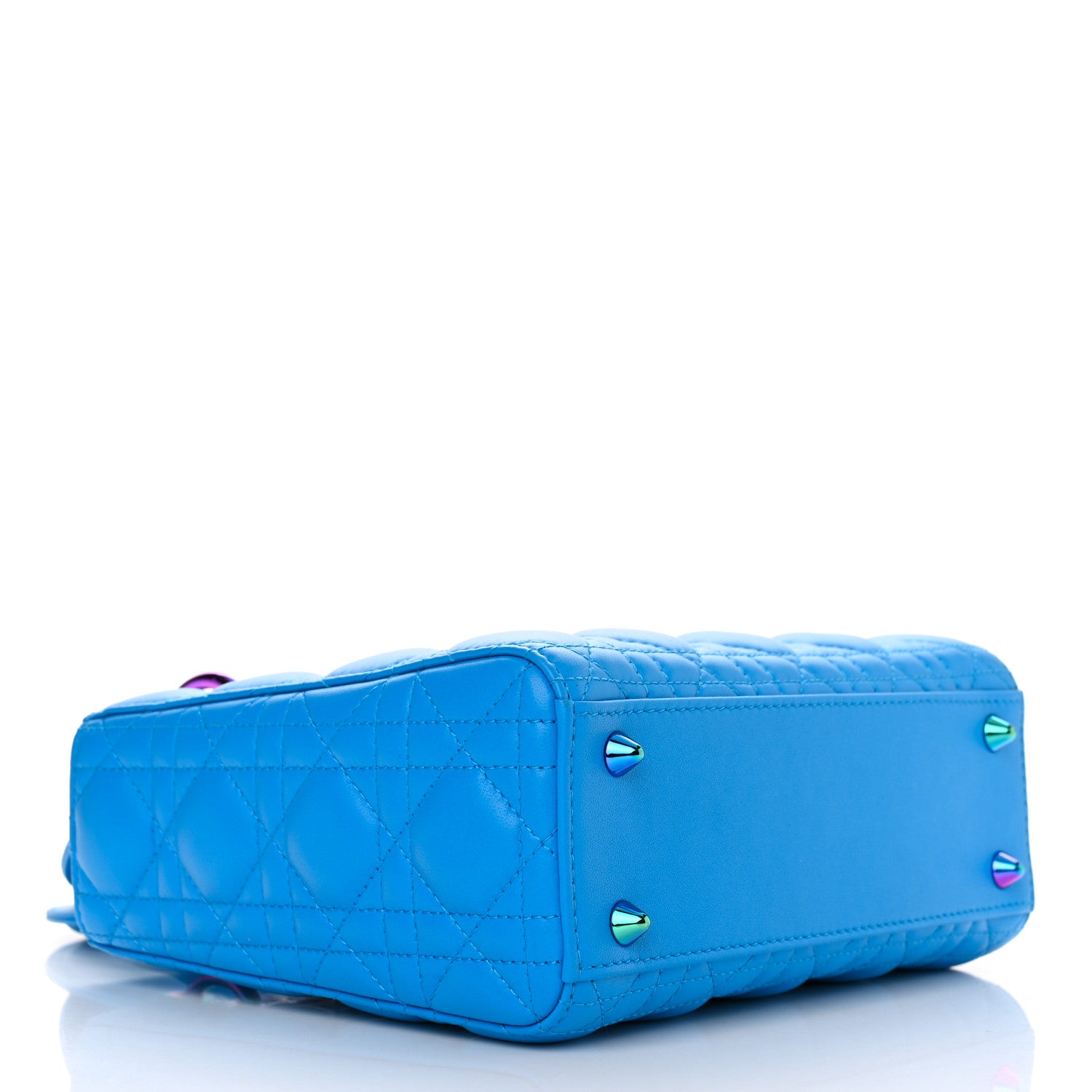 Christian Dior Lambskin Cannage Small Lady Dior Bright Blue 4 of 11