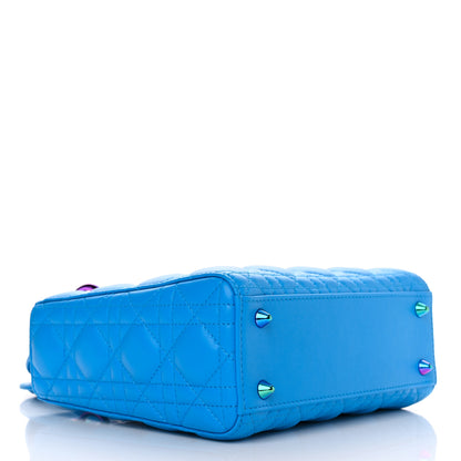 Christian Dior Lambskin Cannage Small Lady Dior Bright Blue 4 of 11