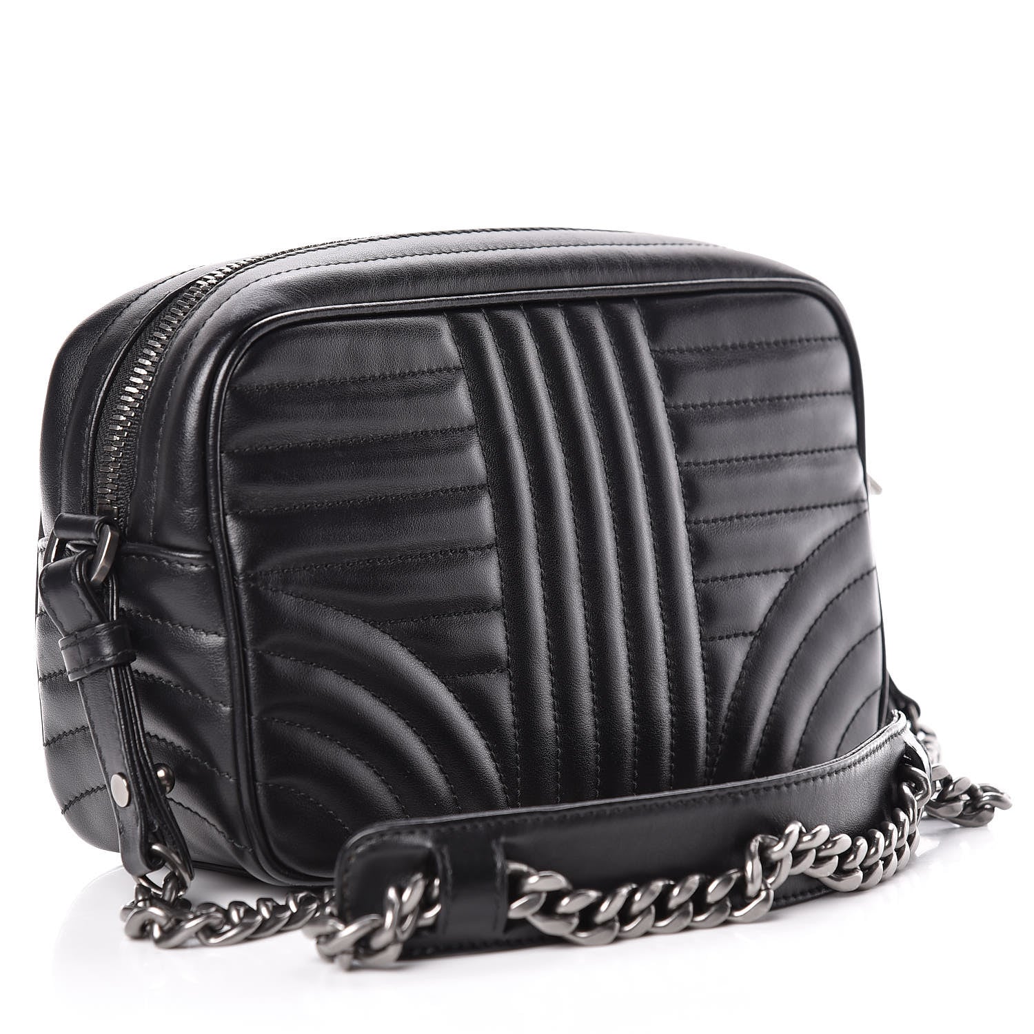 Prada Soft Calfskin Diagramme Crossbody Bag Black 3 of 11