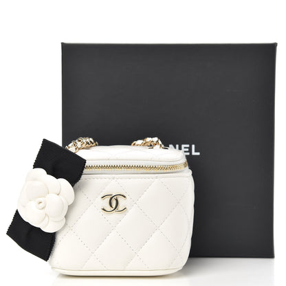 Chanel Lambskin Quilted My Chanel Lady Vanity Case With Chain White 10 of 10