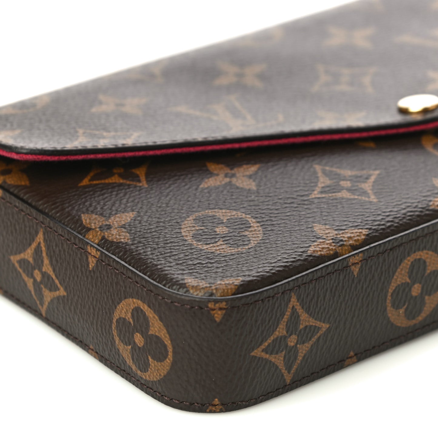 Monogram Pochette Felicie Chain Wallet Fuchsia