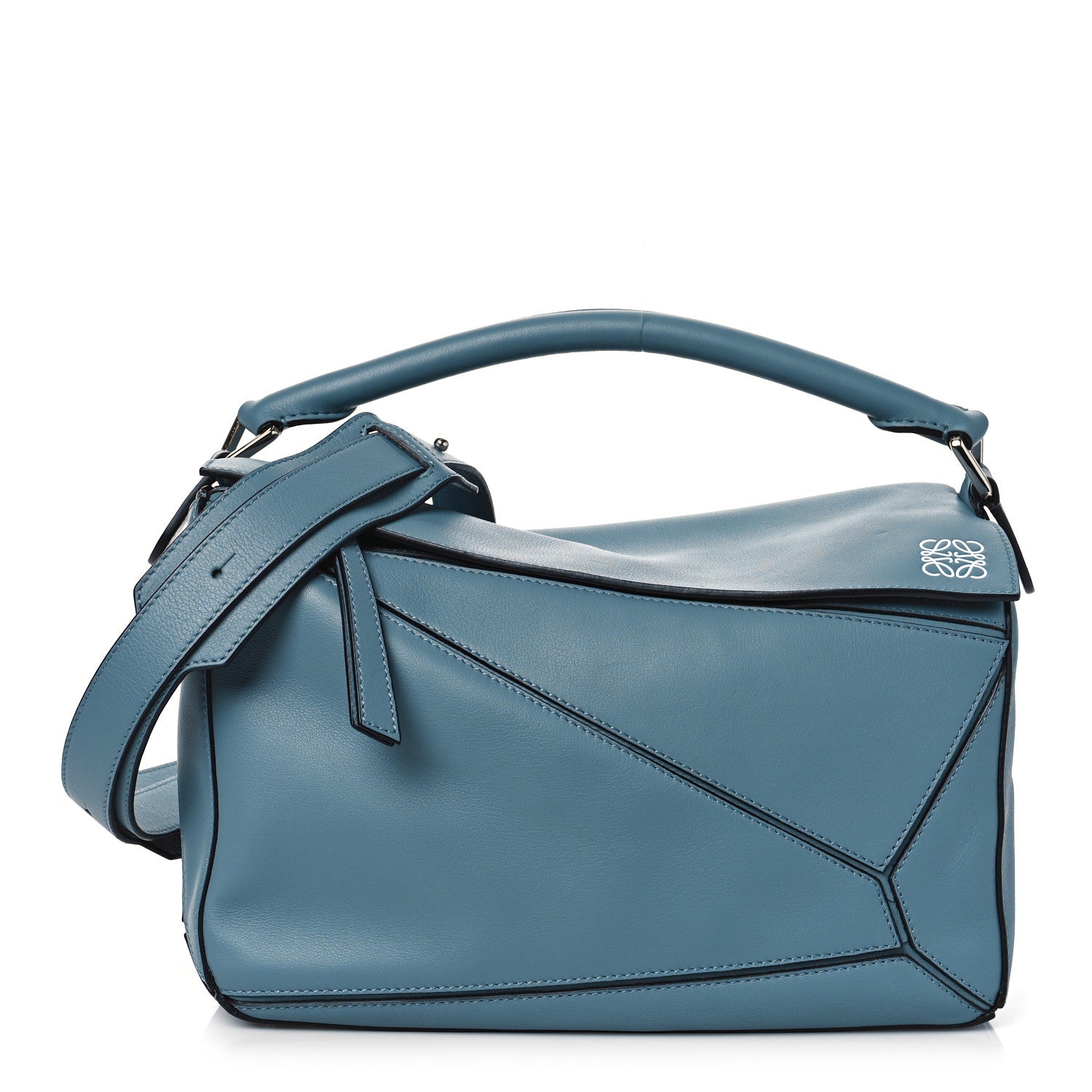 Loewe Calfskin Medium Puzzle Bag Stone Blue 1 of 8