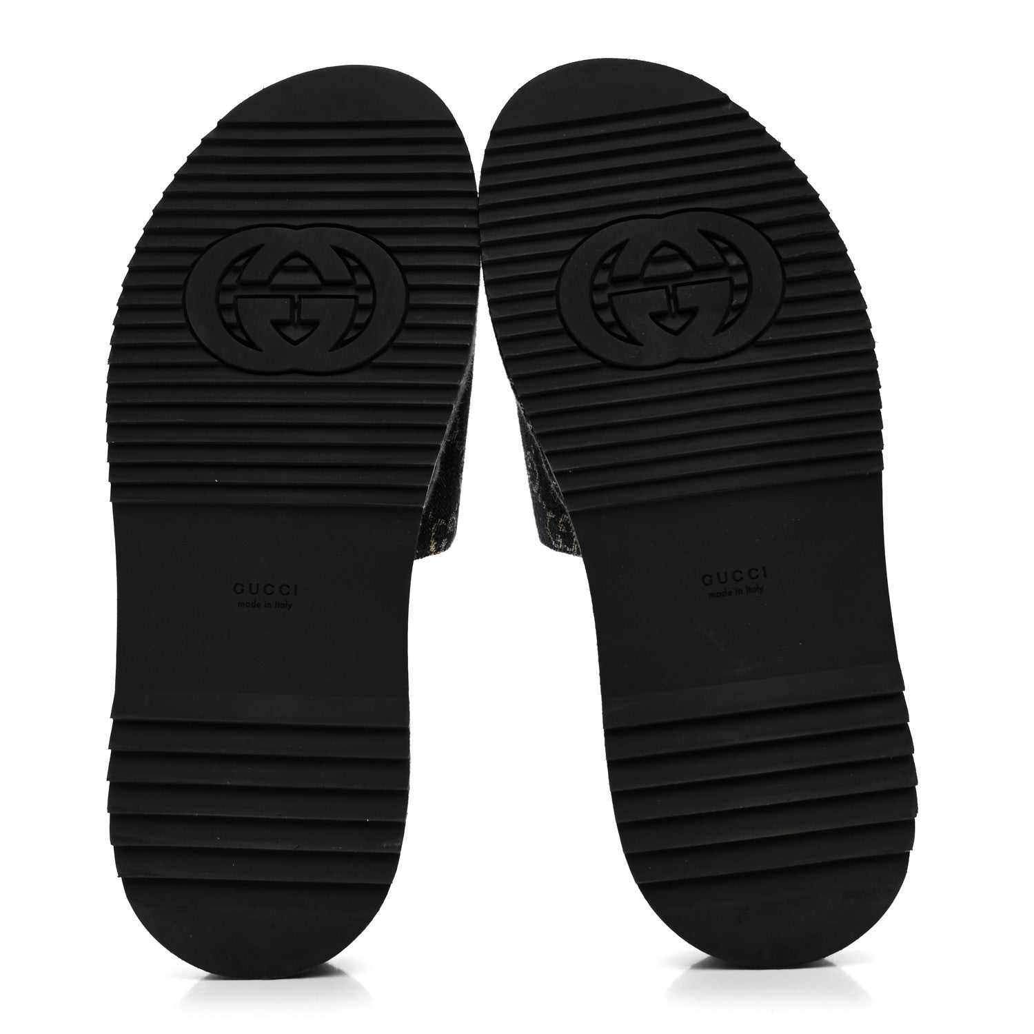 Gucci Jacquard Black Denim GG Monogram Angelina Platform 55mm Slide Sandals 41 Black Ivory 6 of 9