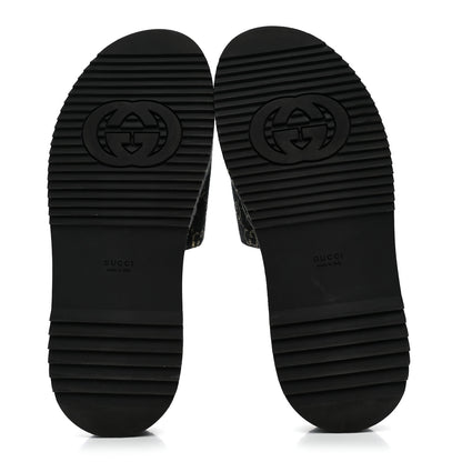 Gucci Jacquard Black Denim GG Monogram Angelina Platform 55mm Slide Sandals 41 Black Ivory 6 of 9