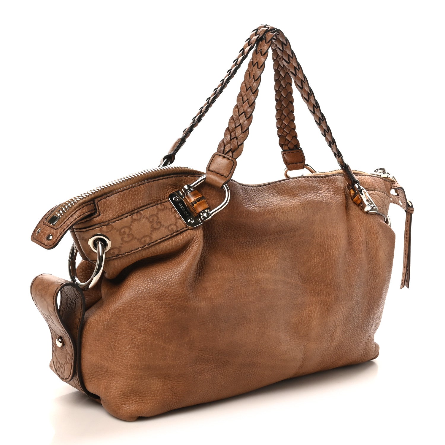 Gucci Calfskin Medium Bamboo Bar Shoulder Bag Light Brown 3 of 10