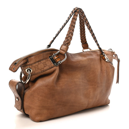 Gucci Calfskin Medium Bamboo Bar Shoulder Bag Light Brown 3 of 10