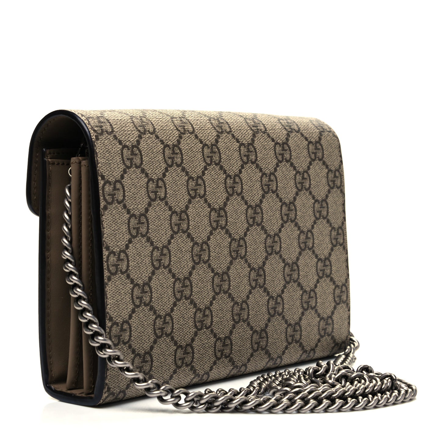GG Supreme Monogram Mini Dionysus Chain Wallet Beige Taupe
