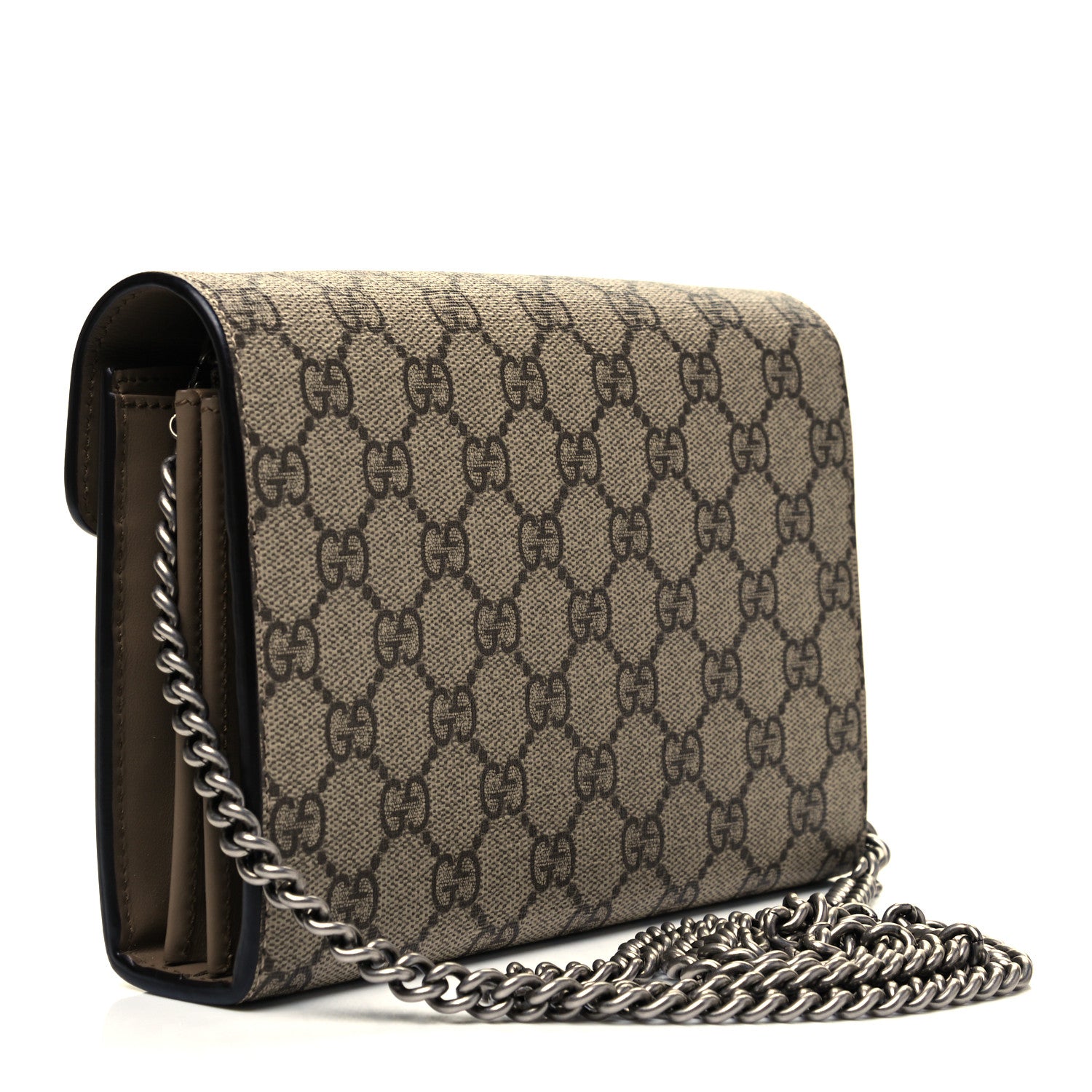 Gucci GG Supreme Monogram Mini Dionysus Chain Wallet Beige Taupe 3 of 9