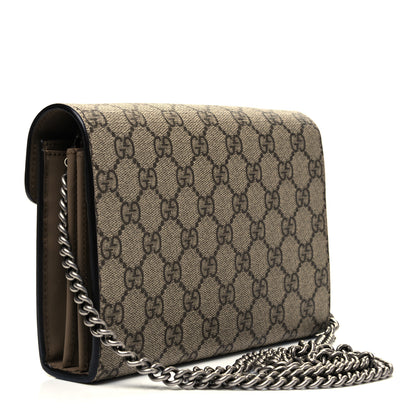 Gucci GG Supreme Monogram Mini Dionysus Chain Wallet Beige Taupe 3 of 9
