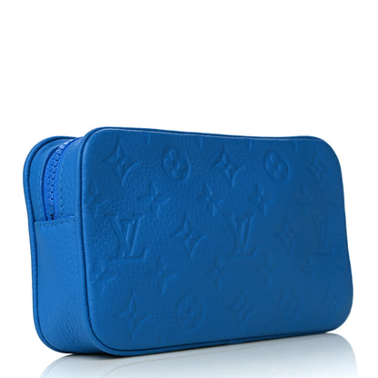 Louis Vuitton Taurillon Monogram Pochette Volga Blue 3 of 11