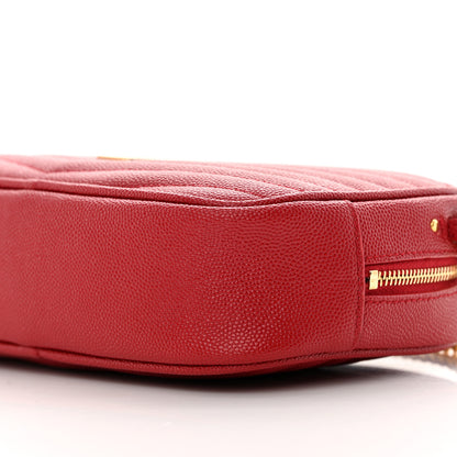 Saint Laurent Grain De Poudre Matelasse Monogram Mini Lou Camera Bag Eros Red 10 of 12