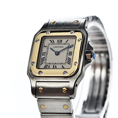 Cartier Stainless Steel 18K Yellow Gold 24mm Santos De Cartier Galbee Quartz Watch 7 of 8