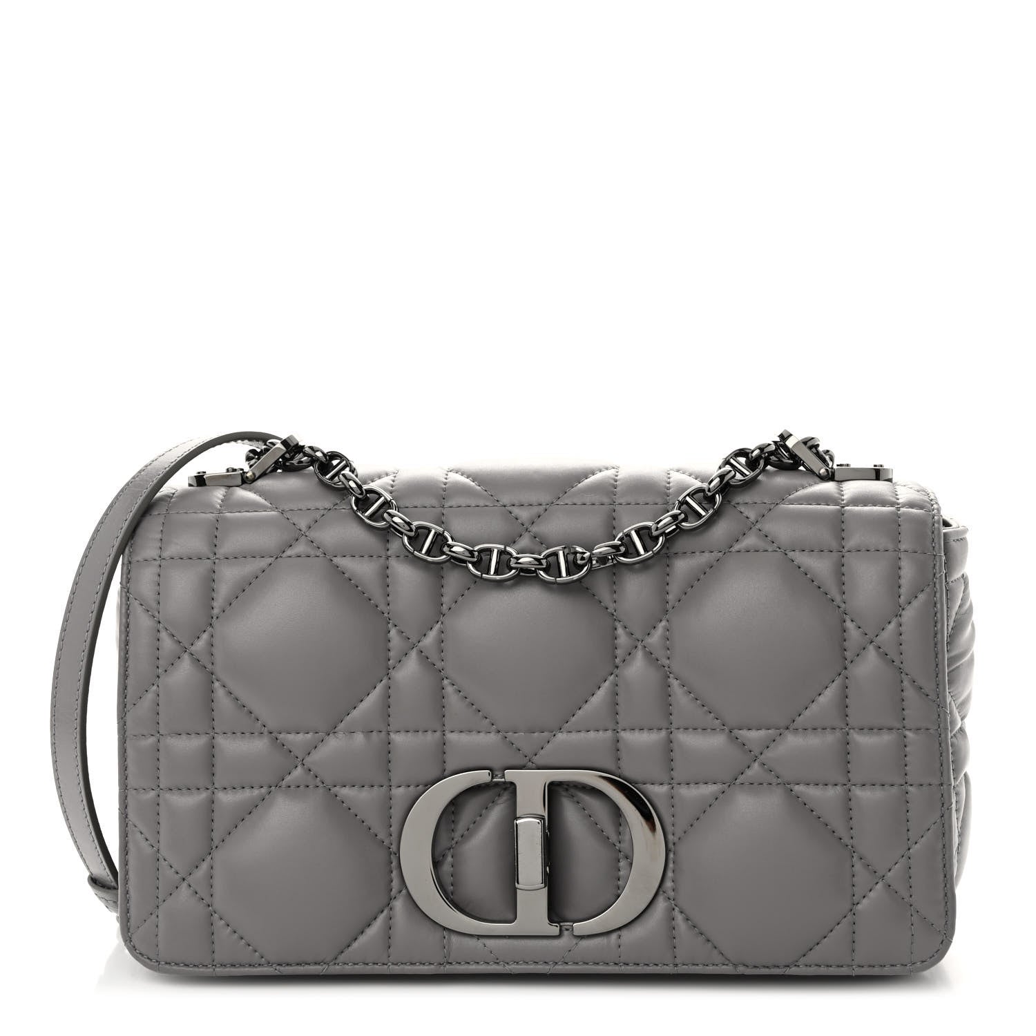 Christian Dior Calfskin Macrocannage Medium Caro Bag Iron Grey 1 of 10