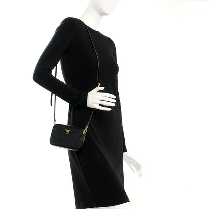 Prada Saffiano Mini Camera Crossbody Bag Nero Black 2 of 7