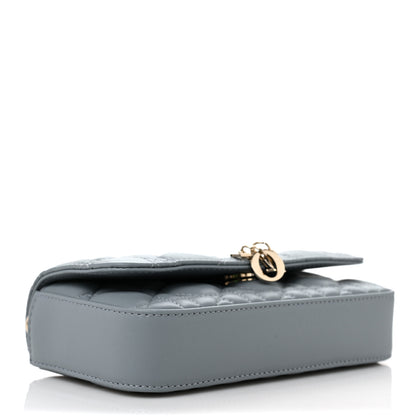 Christian Dior Lambskin Cannage Dior Talk Phone Pouch Cloud Blue 3 of 7