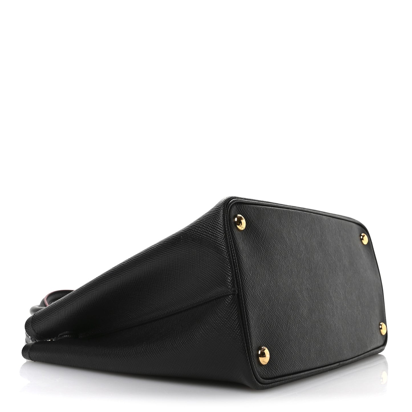 Saffiano Cuir Medium Double Bag Black Fuoco