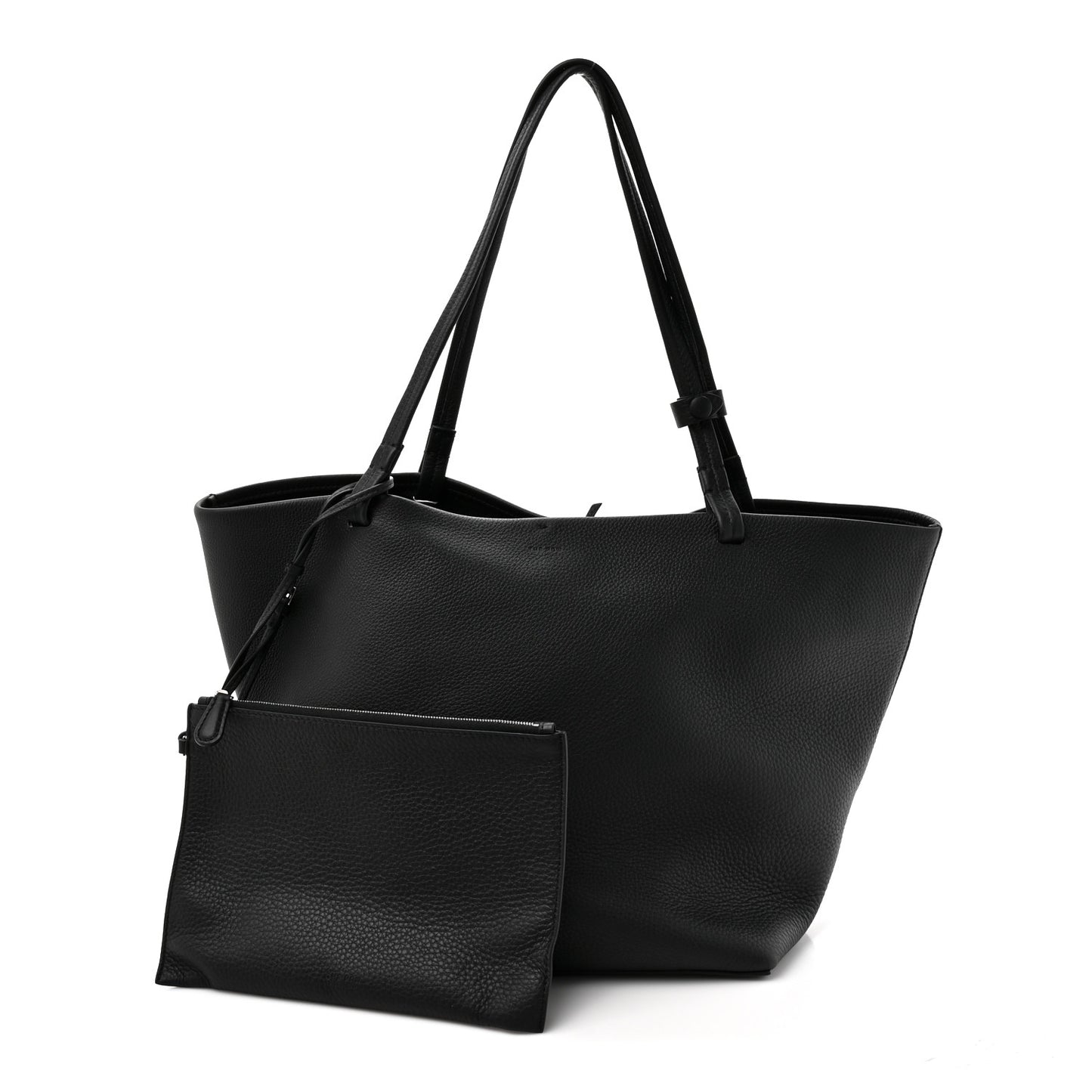 Grained Calfskin Park Tote Three Black